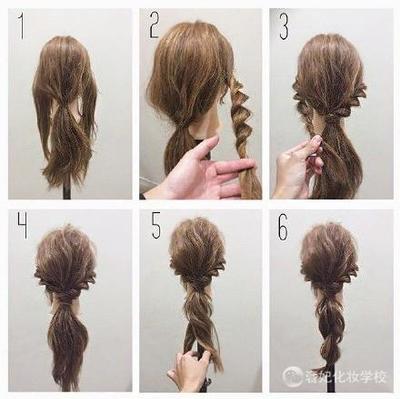 韩式麻花辫马尾