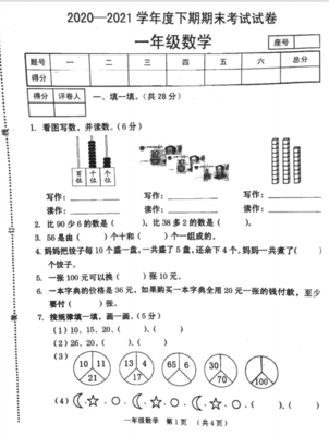 2020-2021学年度上学期期末考试卷