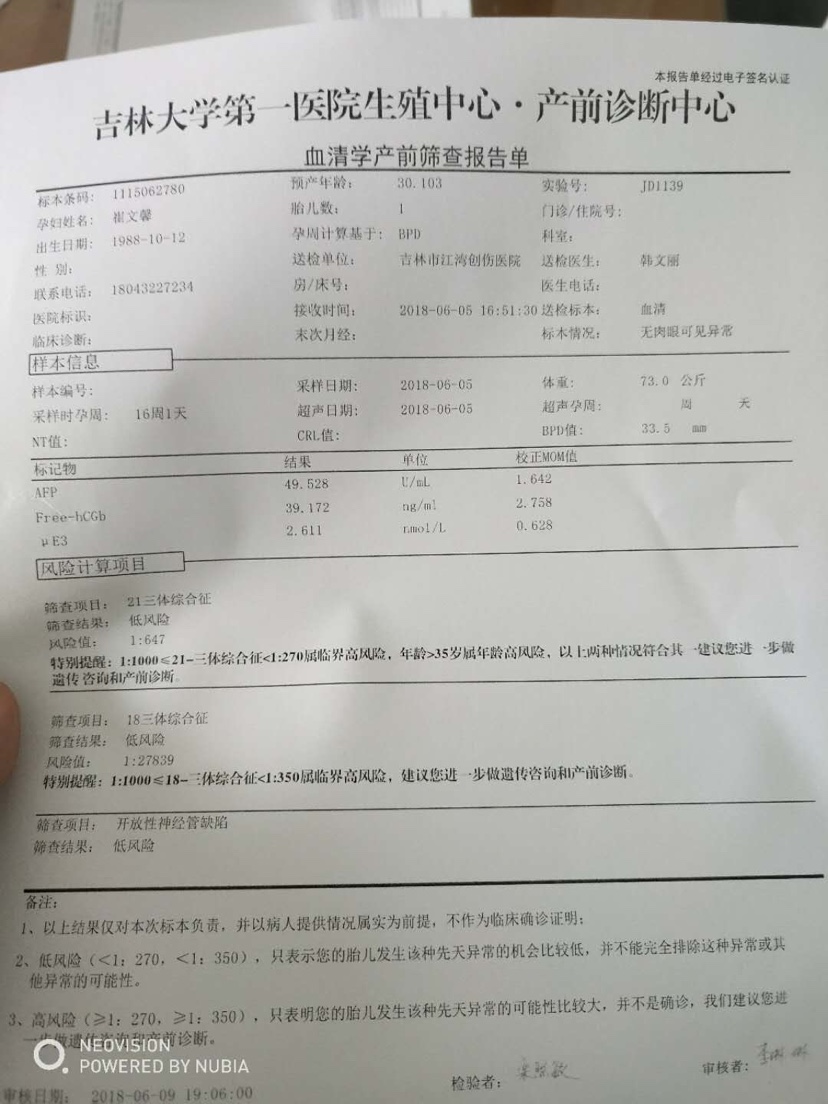 孕19周胎儿双顶径标准