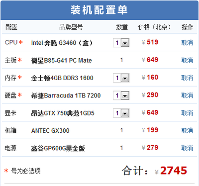 配置3000多的电脑