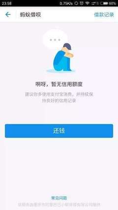 蚂蚁借呗暂无信用额度是什么意思