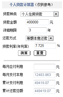 贷款算利息