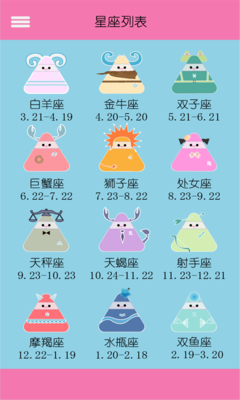 4月份星座