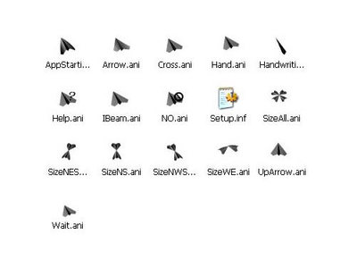 纸飞机鼠标指针下载