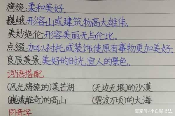 书写漂亮的字该怎么形容