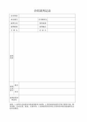 合同谈判的主要内容