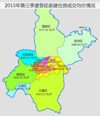武汉各区房价分布图