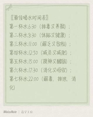 8杯水正确喝水时间表减肥