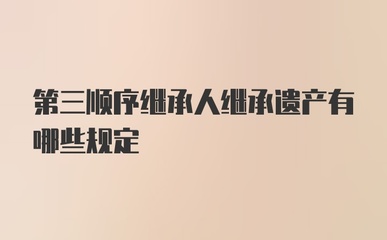 有第三顺序继承人吗