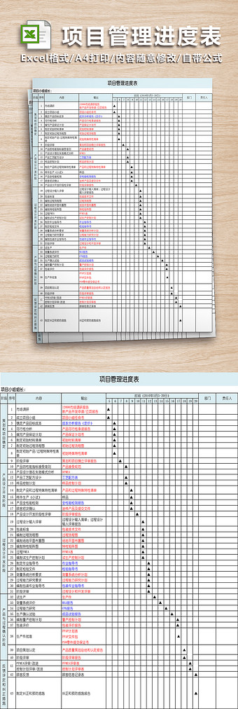 项目管理表格模板