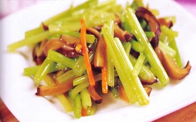 香菇芹菜百叶肉丝