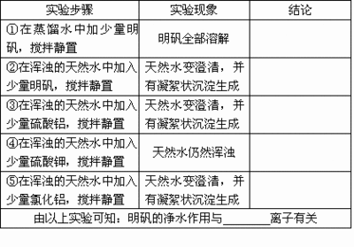 净水原理的离子方程式