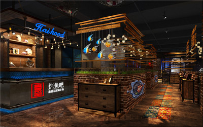 小型烤鱼店装修效果图