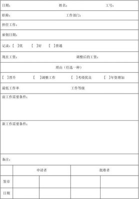调整岗位申请书