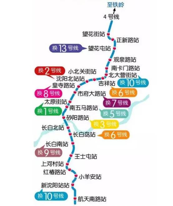 沈阳四号线地铁线路图