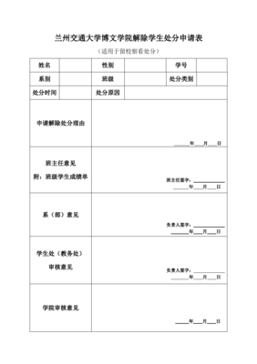 解除处分申请表
