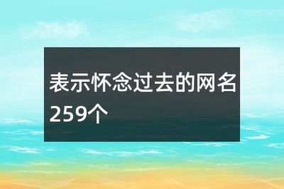 回忆过去的网名