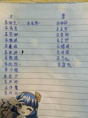 苏什么好听名字男