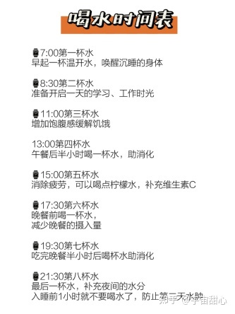8杯水正确喝水时间表减肥