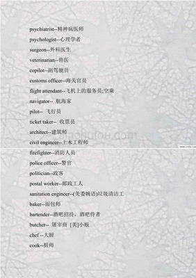 常见职业名称大全