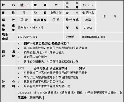 简历中个人不足怎么写