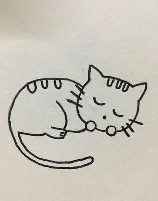 简笔画--可爱的小猫咪画法