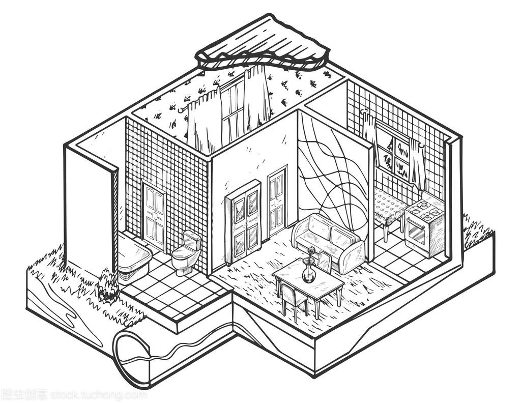 手绘房屋设计图