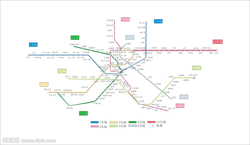 武汉地铁21号线线路图