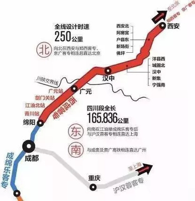 高铁成都到西安