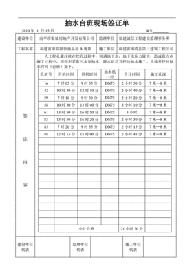 施工现场签证记录