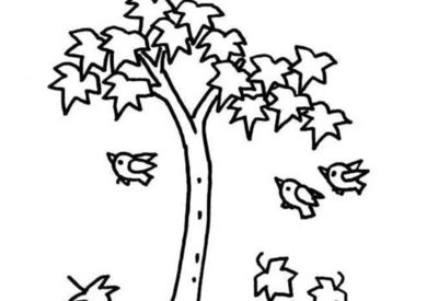 小班秋天的树简笔画图片