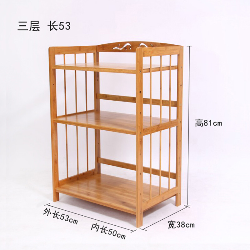 厨房储物架三层竹子