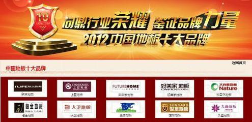 中国十大品牌地板