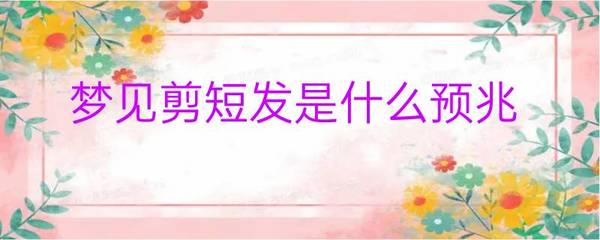 孕妇梦见自己剪了短发