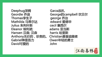 英文男孩名字大全