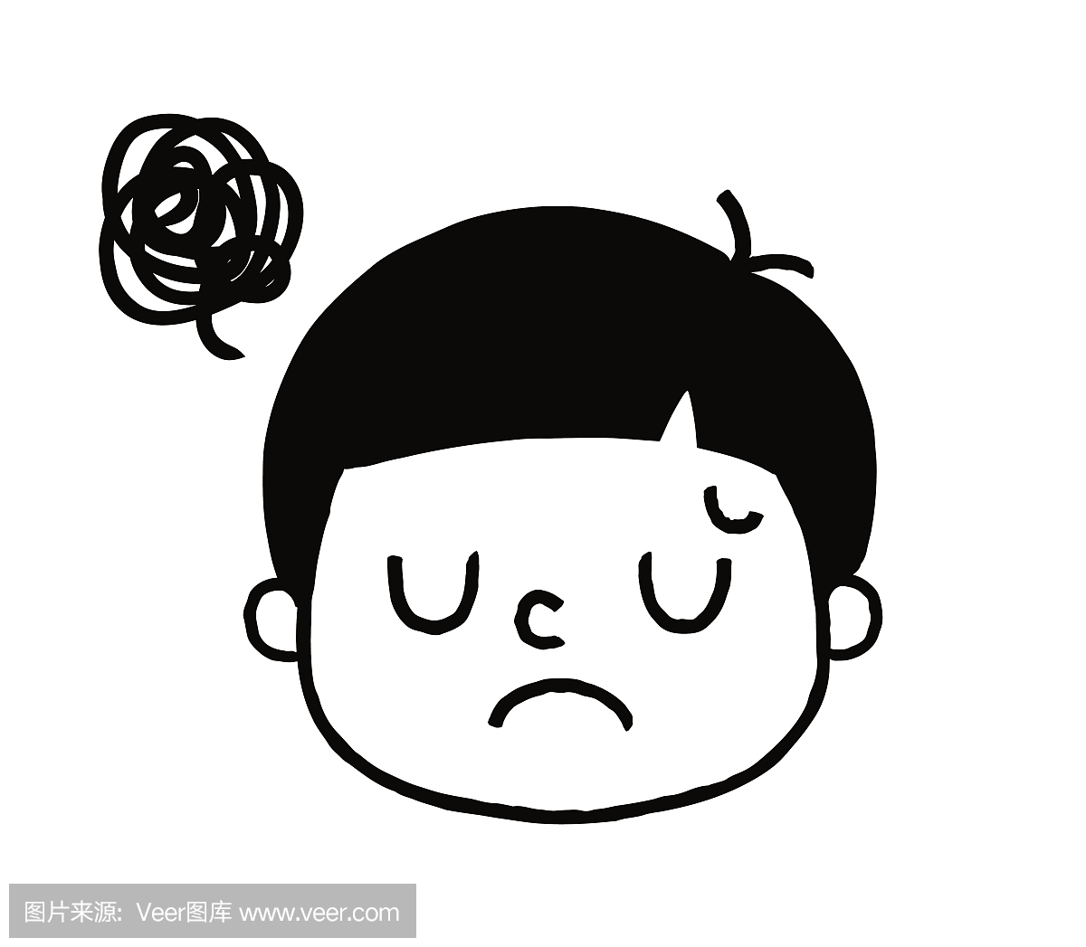 男孩的表情:失望,痛苦