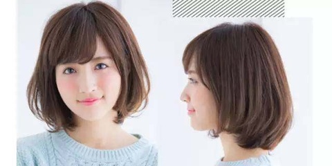 发型女学生圆脸短发