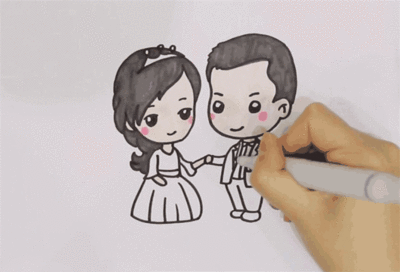 新娘子怎么画简笔画