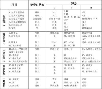 新生儿行为神经评分