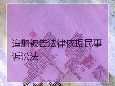 追加被告法律规定