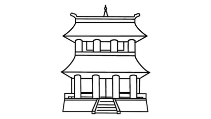 古代建筑简笔画画法 古代建筑简笔画步骤