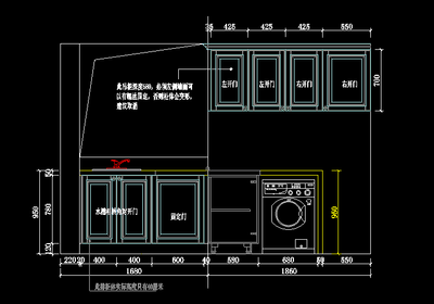 厨房橱柜侧面cad