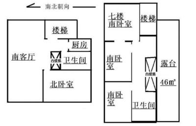 客厅与厨房和卫生间有道梁
