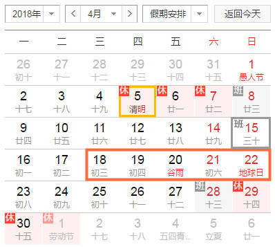 公历4月18日农历多少
