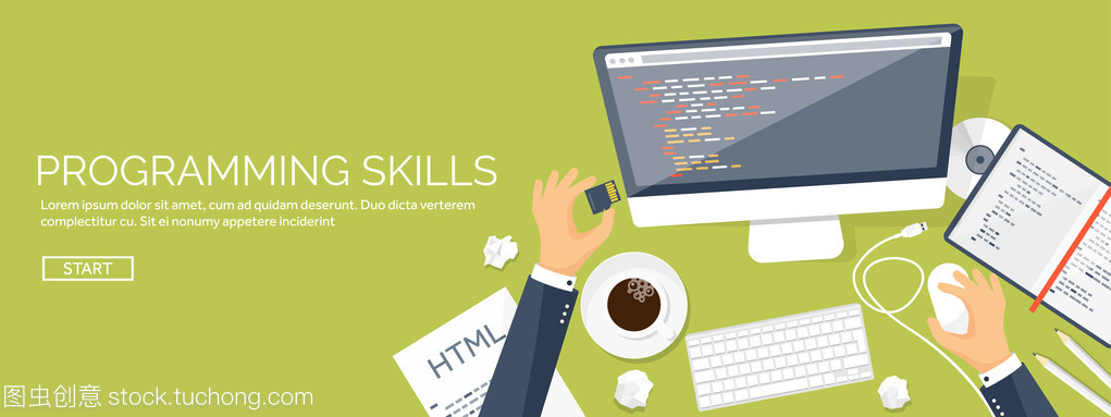 编程,编码。平的计算背景。代码,硬件,软件。Web 开发。搜索引擎的优化。创新技术。移动应用矢量图。Seo