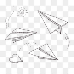 玩纸飞机的小孩简笔画图片