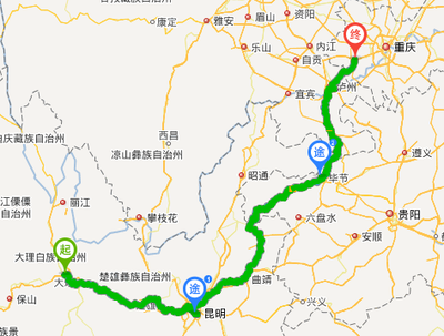 永川到昆明多少公里