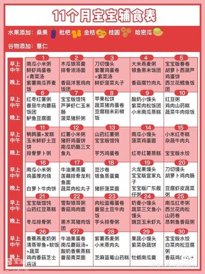 11个月宝宝辅食表