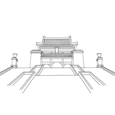 中国特色建筑简笔画步骤图片大全