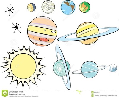 卡通星球怎么画 太阳系简笔画 可爱太阳带